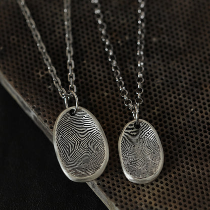 Eternal Bond Sterling Silver Fingerprint Pendant