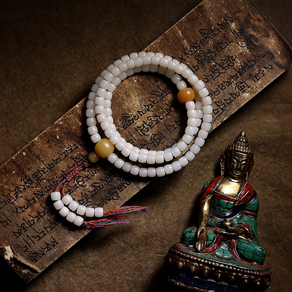 White Bodhi Seed Necklace of Purity Necklace