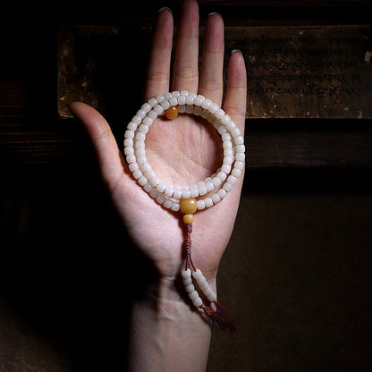 White Bodhi Seed Necklace of Purity Necklace