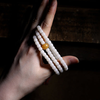 White Bodhi Seed Necklace of Purity Necklace