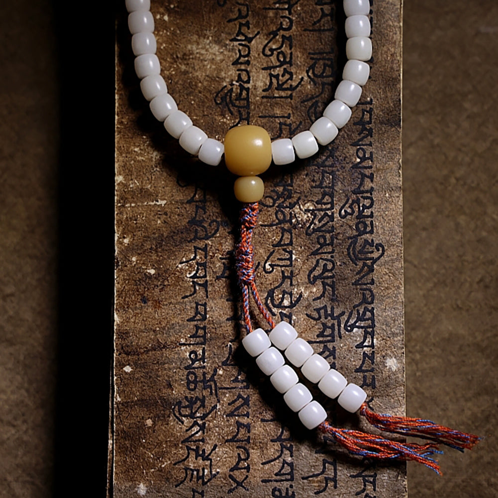 White Bodhi Seed Necklace of Purity Necklace