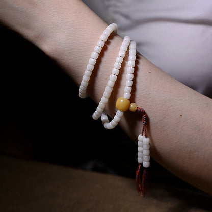 White Bodhi Seed Necklace of Purity Necklace