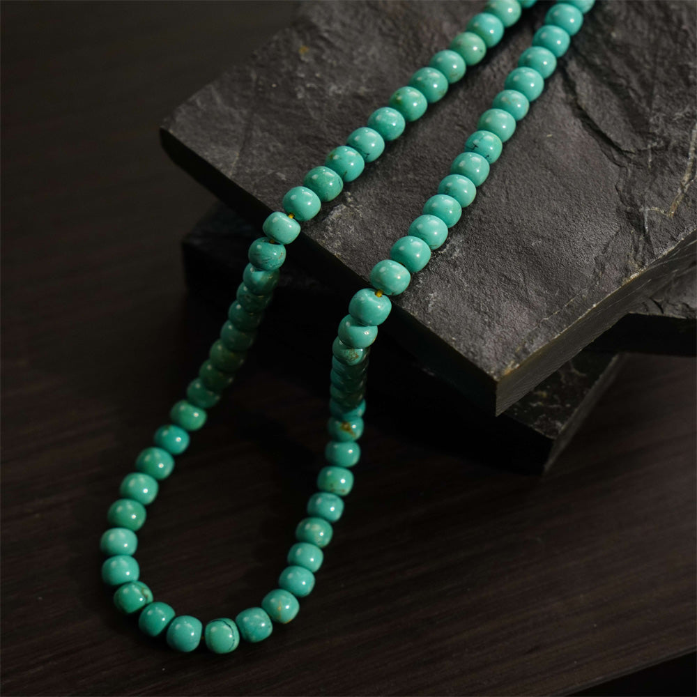 Turquoise Health Mala Necklace 108 Bead Meditation for Wellness