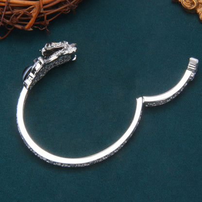 Guardian Wealth Silver Agate Bracelet Handcrafted for Prosperity and Protection