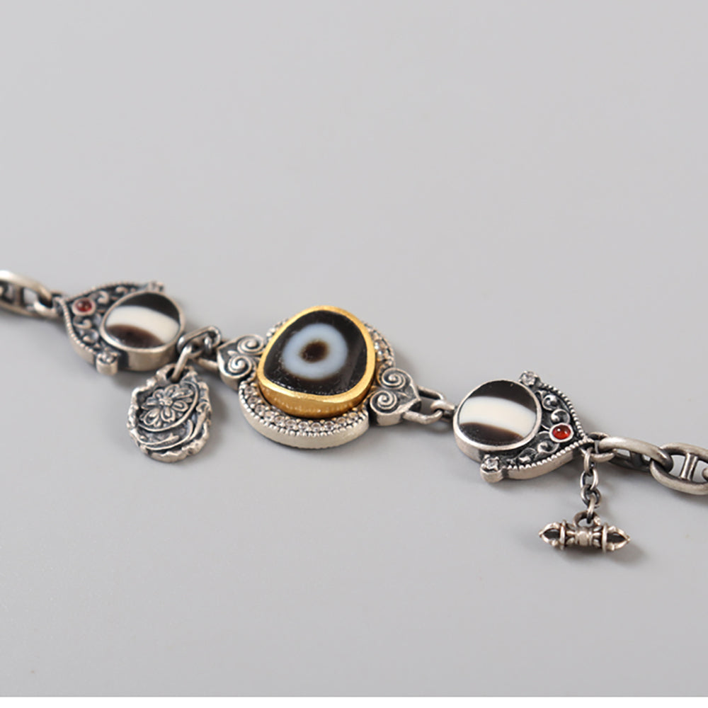 Guardian Eye Protection Agate & 925 Silver Bracelet