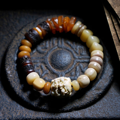 Courageous Spirit Yak Bone & Amber Bracelet