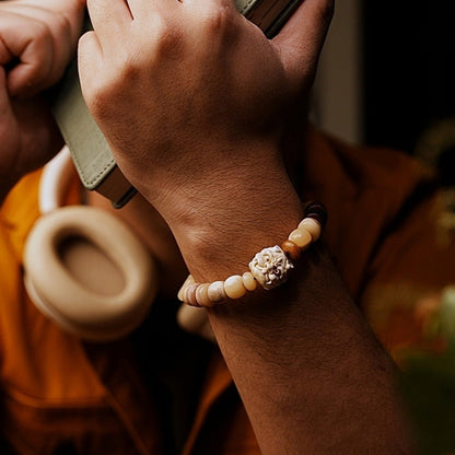 Courageous Spirit Yak Bone & Amber Bracelet