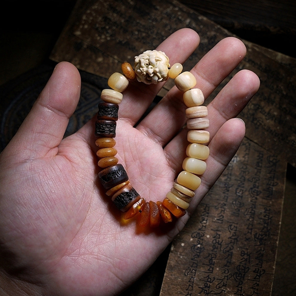 Courageous Spirit Yak Bone & Amber Bracelet