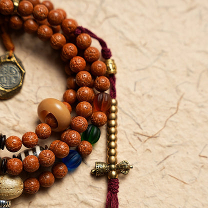 Guardian Bodhi Agate 108 Mala Beads Necklace