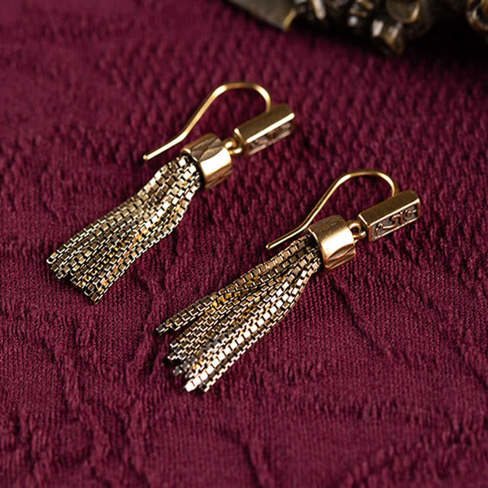 Prosperity Tassel Silver Earrings