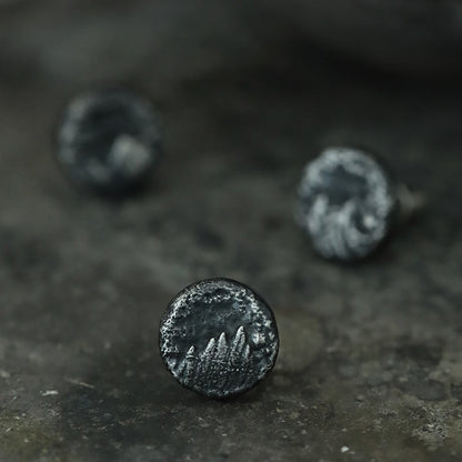 Mountain Guardian Silver Stud Earrings