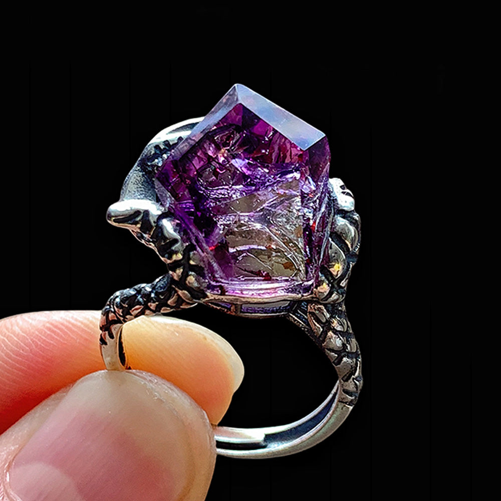 Radiant Spirit Amethyst-Strawberry Quartz Ring