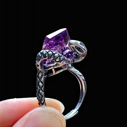 Radiant Spirit Amethyst-Strawberry Quartz Ring