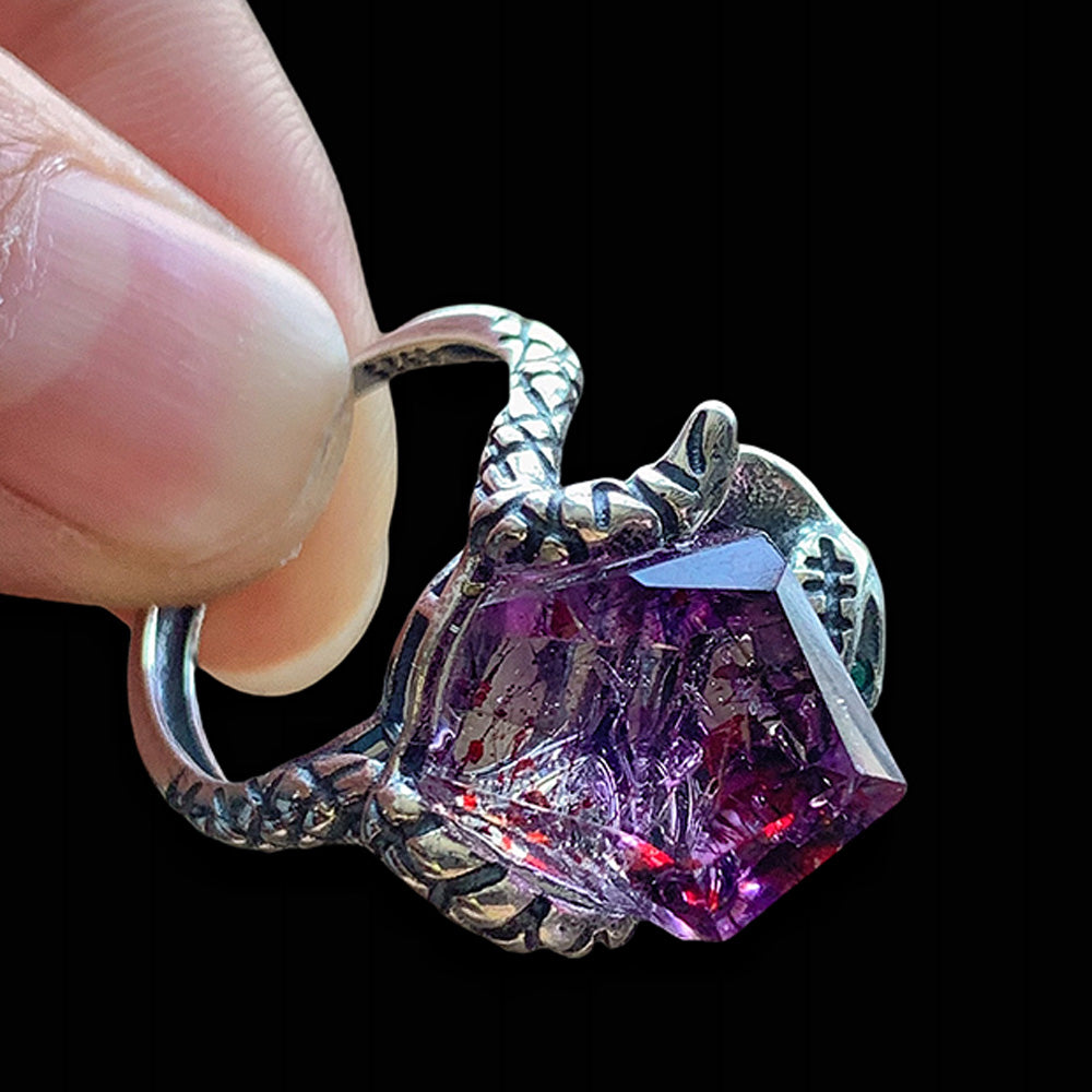 Radiant Spirit Amethyst-Strawberry Quartz Ring