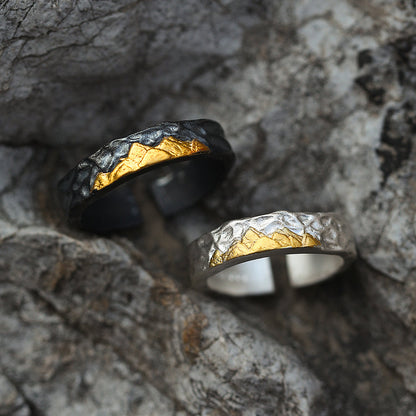 Eternal Peaks Silver and Gold Ring