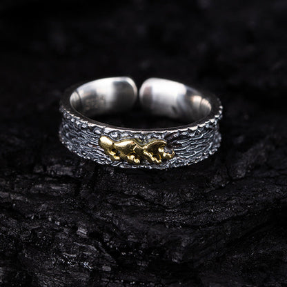 Guardian Spirit Silver and Brass Ring Handcrafted for Protective Energy