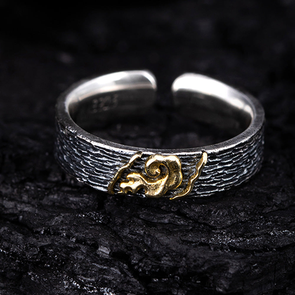 Guardian Spirit Silver and Brass Ring Handcrafted for Protective Energy