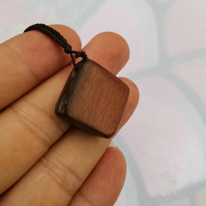 Lightning jujube wood pendant, Tianyuan, local pendant, square round solid wood, Taoist magic weapon