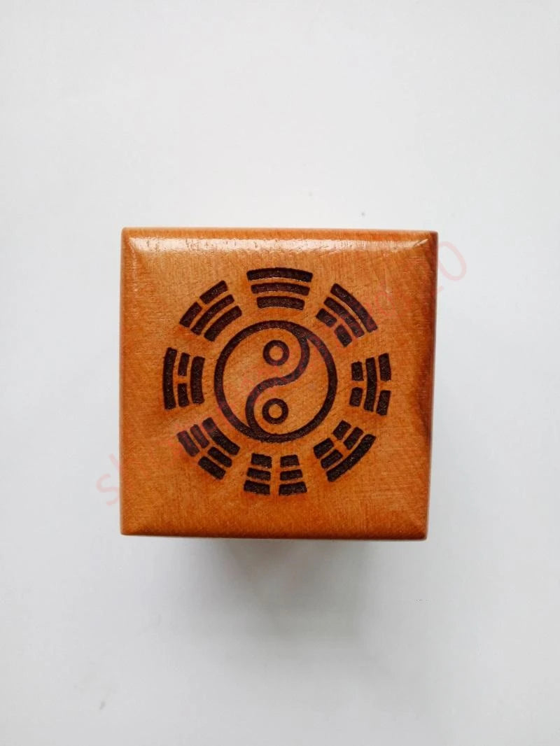 Longhushan Taoist magic tools, Taoist supplies, Taoist seal, Xianjia seal -- suishen zhu dai seal , peach wood single-sided seal