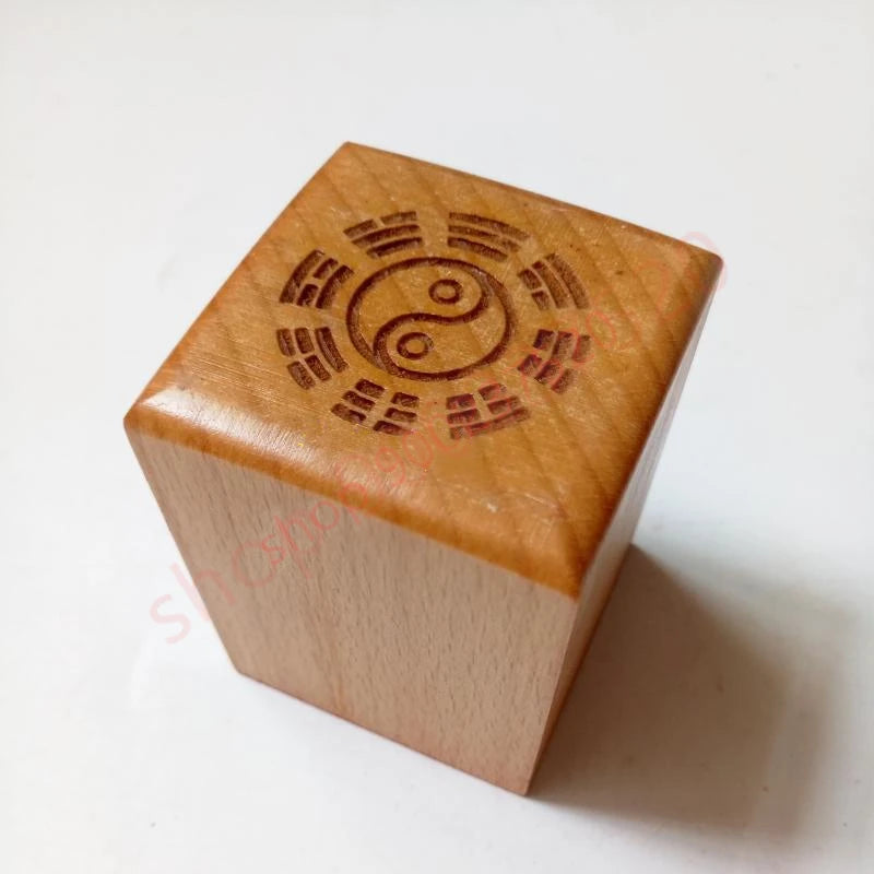 Longhushan Taoist magic tools, Taoist supplies, Taoist seal, Xianjia seal -- suishen zhu dai seal , peach wood single-sided seal