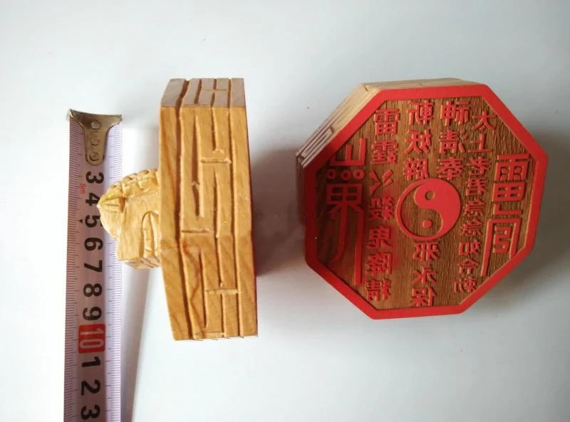 Longhushan Taoist magic tools, Taoist supplies, the supreme emperor, eight trigrams thunder seal, camphor wood single-sided seal