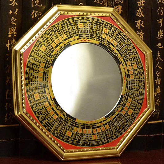 Lucky Chinese Feng Shui Dent Convex Bagua FengShui Mirror Taoist Talisman Energy Home Decoration Ornament 13cm