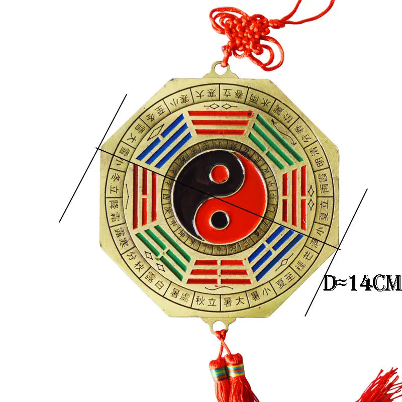 Lucky Chinese Zodiac Knot Feng Shui Tai chi Bagua FengShui Mirror Taoist Talisman Energy Home Decoration Ornament 24 solar terms