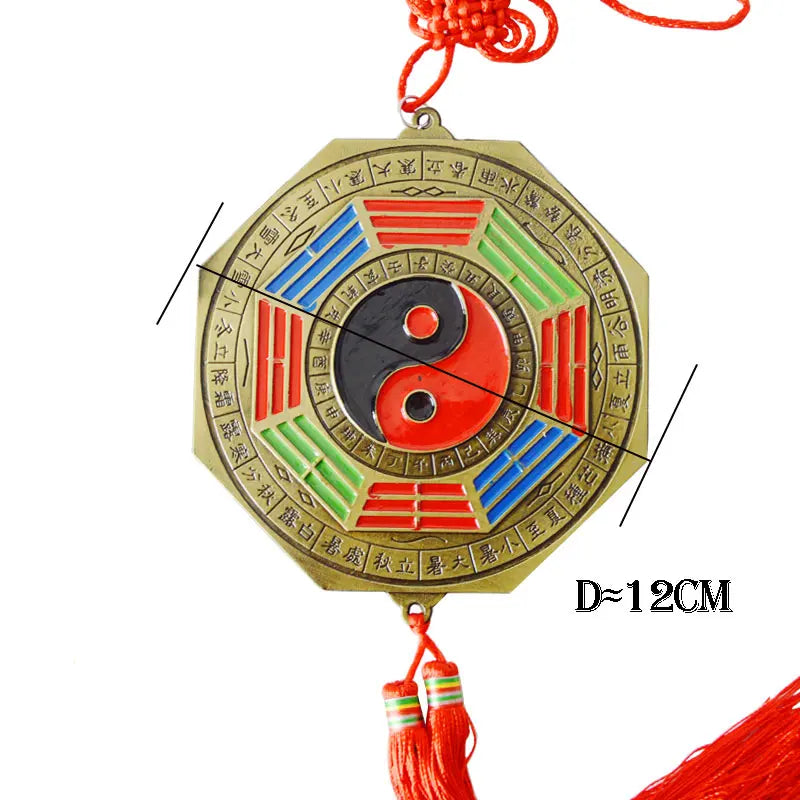 Lucky Chinese Zodiac Knot Feng Shui Tai chi Bagua FengShui Mirror Taoist Talisman Energy Home Decoration Ornament 24 solar terms