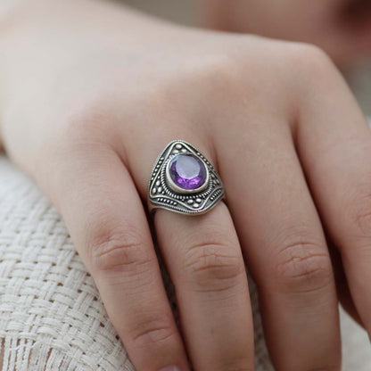 Spiritual Energy Amethyst Sterling Silver Rings