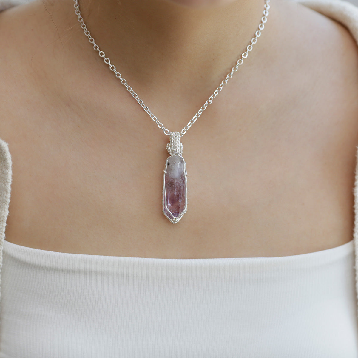 Love Energy Amethyst Silver Pendants