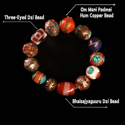 Mahakala MAGIC Dzi Bracelet for Eliminating Diseases