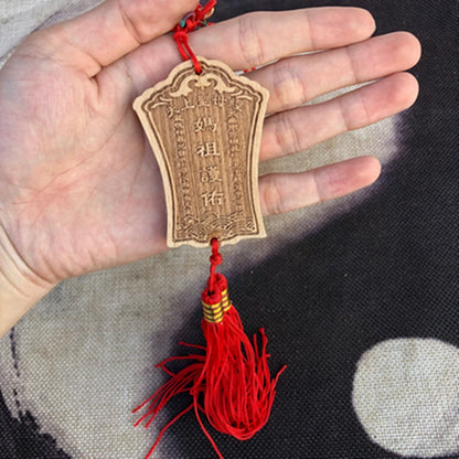 Mahogany wood carving, goddess of the sea god, Mazu like Ping'an, car decoration, pendant, car pendant