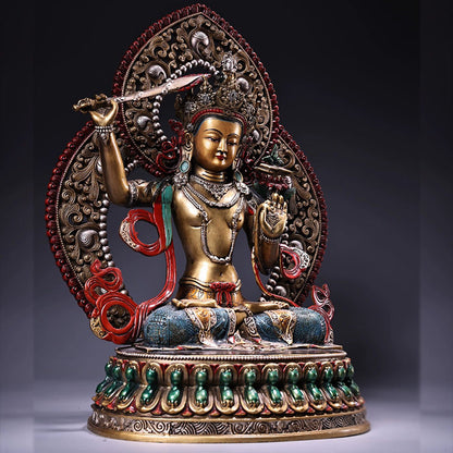 Manjushri AWAKENING Tibetan Statue for Eliminating Weakness