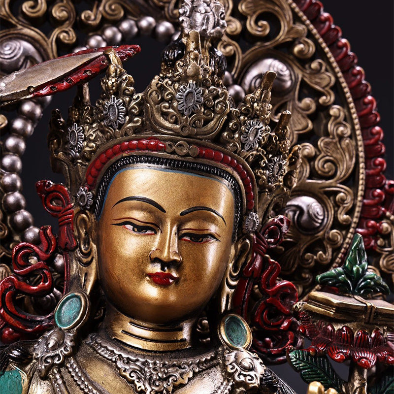 Manjushri AWAKENING Tibetan Statue for Eliminating Weakness