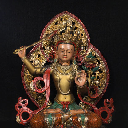 Manjushri AWAKENING Tibetan Statue for Eliminating Weakness