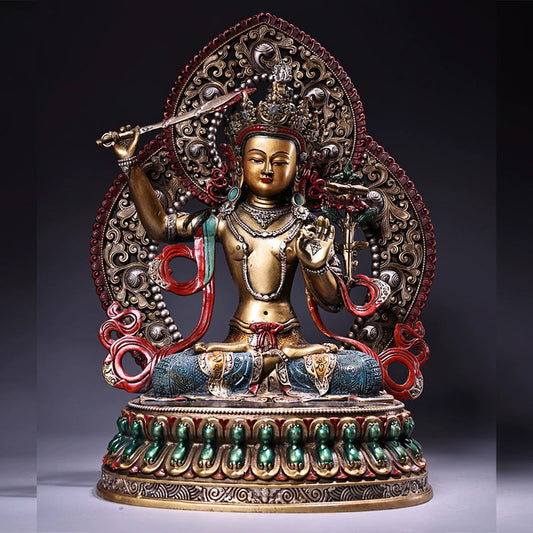 Manjushri AWAKENING Tibetan Statue for Eliminating Weakness