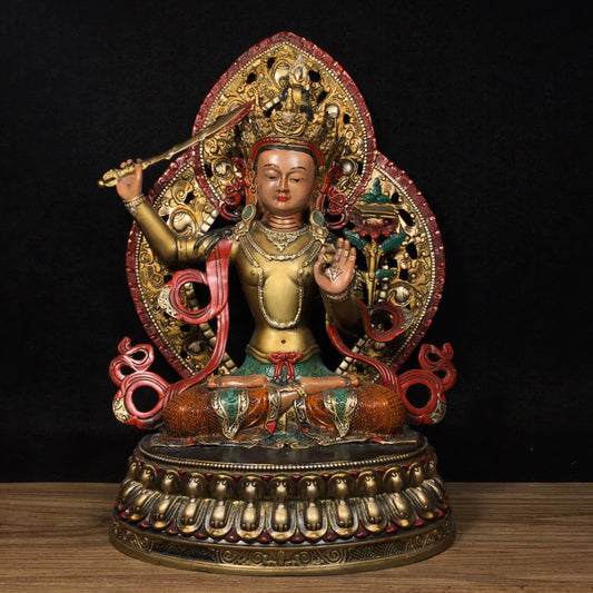 Manjushri AWAKENING Tibetan Statue for Eliminating Weakness