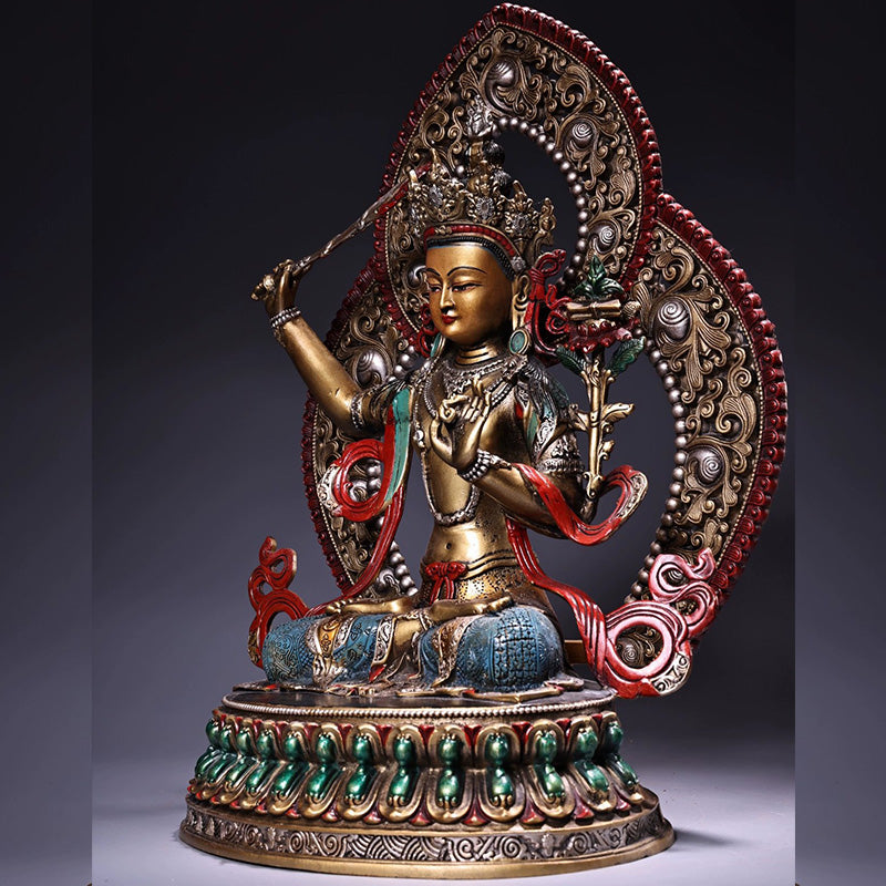 Manjushri AWAKENING Tibetan Statue for Eliminating Weakness