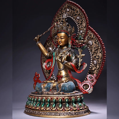 Manjushri AWAKENING Tibetan Statue for Eliminating Weakness