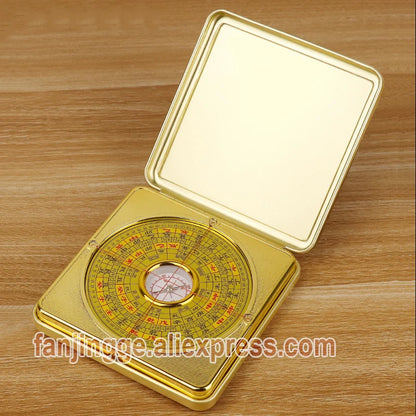 Metal Feng shui Luopan Compass Blessed Lucky Mascot Square LuoJingYi High Precision Professional Master Supplies Home Decoration