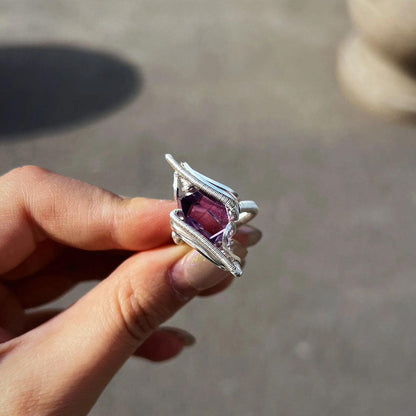 Harmony Insight Shine Amethyst Sterling Silver Crystal Rings