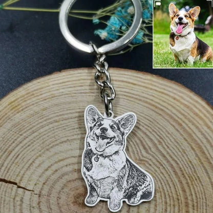 Personalized Pet Photo Necklace Engraved Pets Pendant Gifts Handmade Custom Dog Cat Keychain Memory Jewelry Picture Pendants