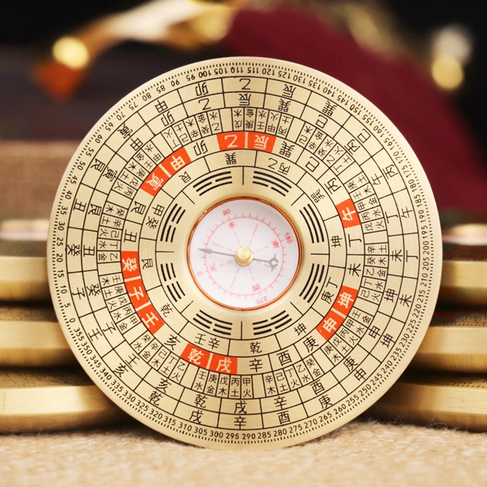 Professional compass Feng Shui measurement pure copper ornaments high precision compass luopan compass compass home decoration a