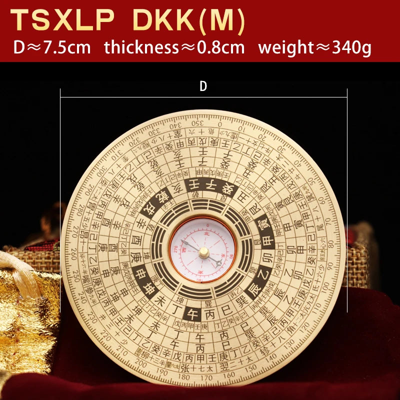 Professional compass Feng Shui measurement pure copper ornaments high precision compass luopan compass compass home decoration a