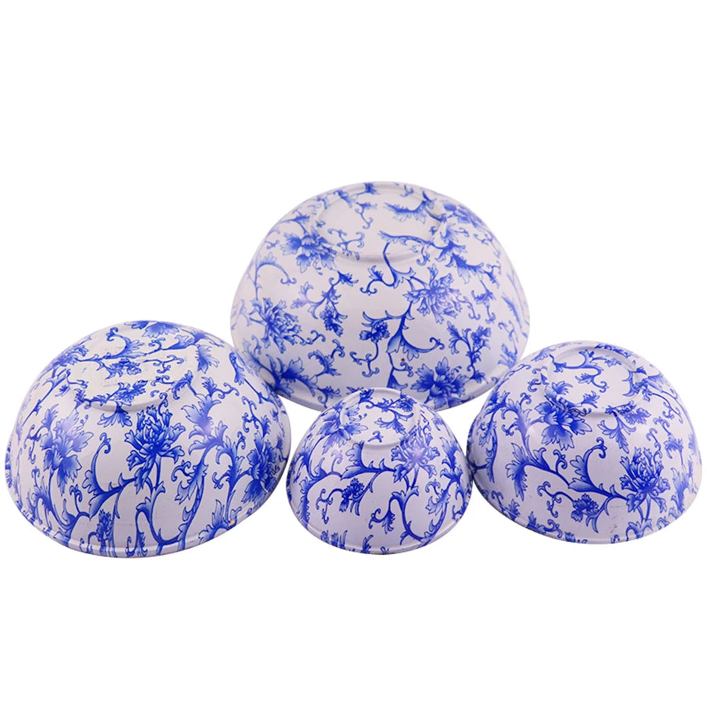 Pure copper thickened blue and white copper bowl tableware ornaments home rice bowl home furnishings