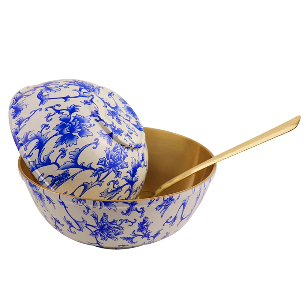 Pure copper thickened blue and white copper bowl tableware ornaments home rice bowl home furnishings