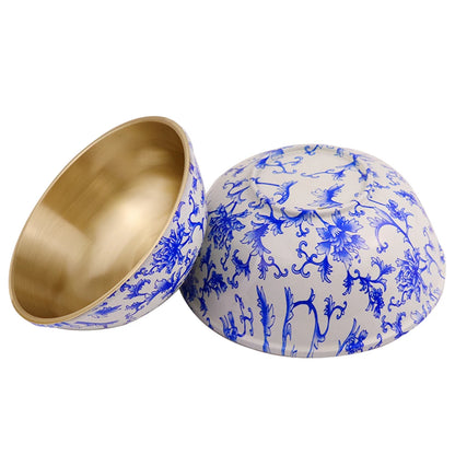 Pure copper thickened blue and white copper bowl tableware ornaments home rice bowl home furnishings