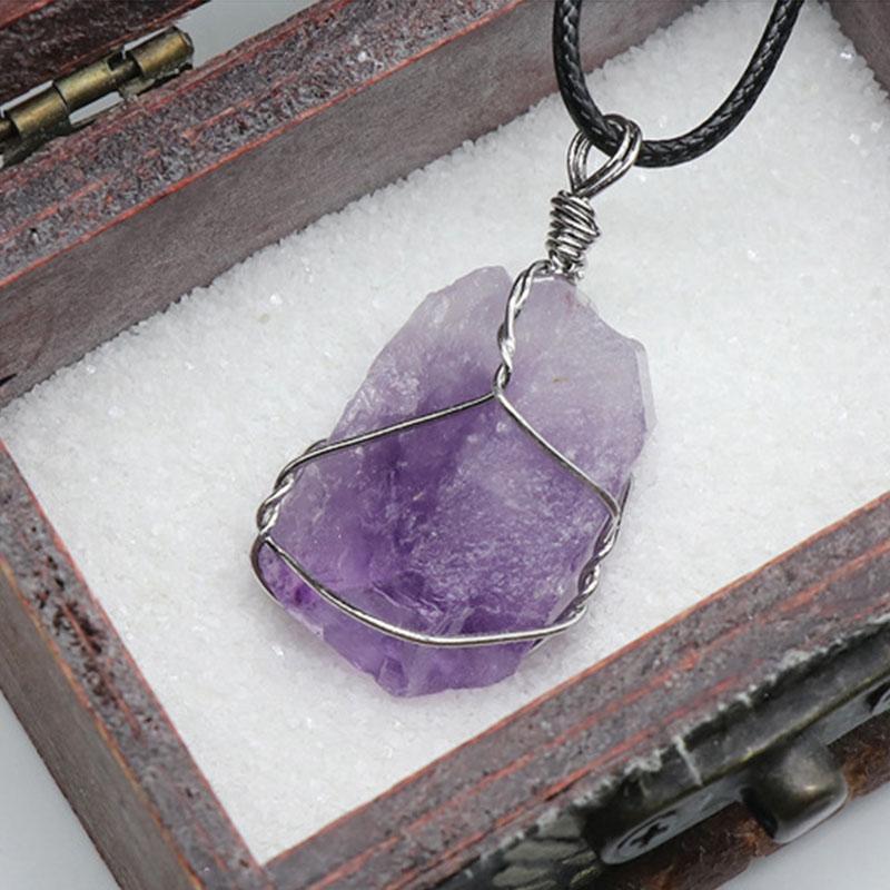 Raw Amethyst Pendant Necklace - Find Inner Peace