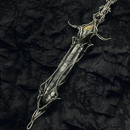 Guardian Blade of Light Clear Quartz Pendant