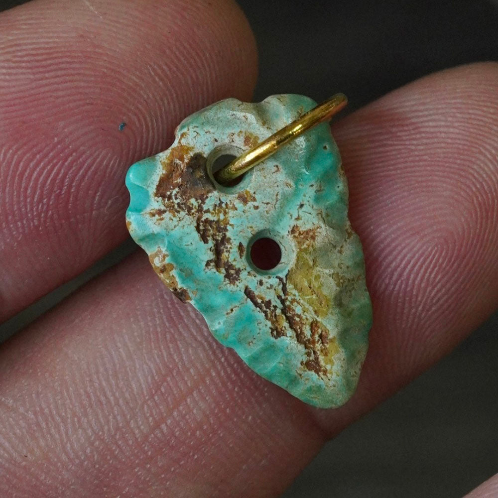 Defended Wealth Shield Unique Raw Turquoise Pendant